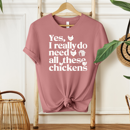 Yes, I Really Do Need All These Chickens - Women's Crewneck Shirt